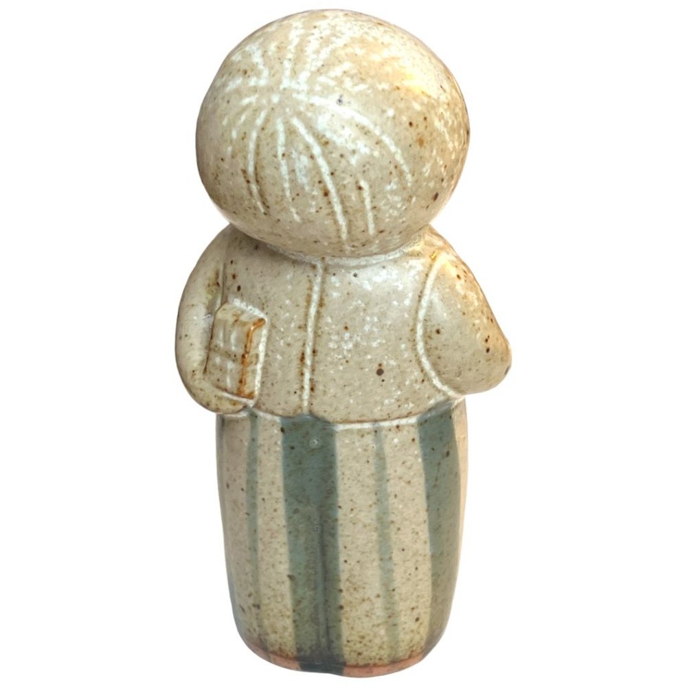 FITZ & FLOYD Pair of Vtg UCTCI Stoneware Pottery Children Salt & Pepper Japan - Picture 5 of 13